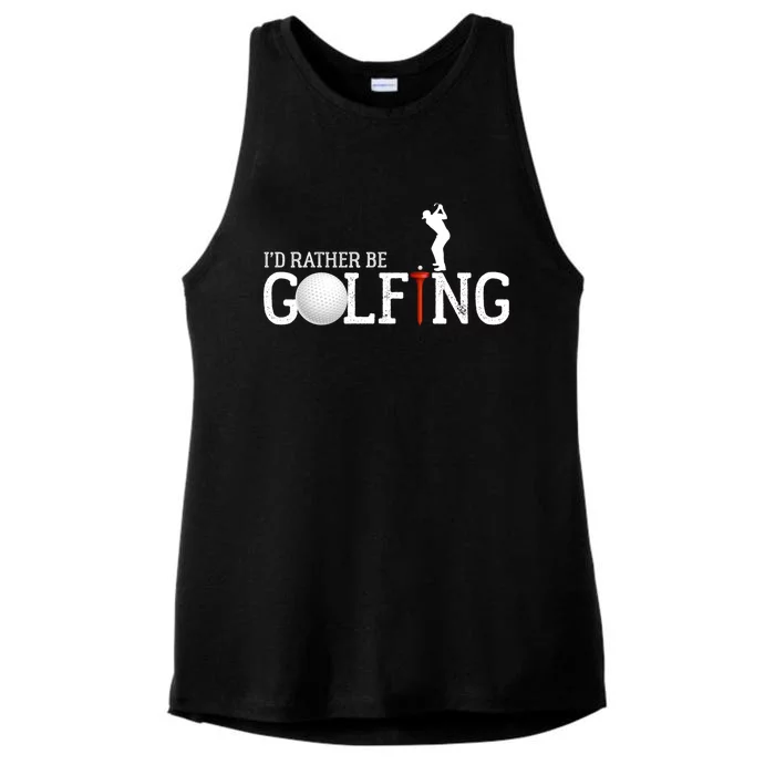 I’d Rather Be Golfing Golf Quotes Sayings Gift Ladies Tri-Blend Wicking Tank