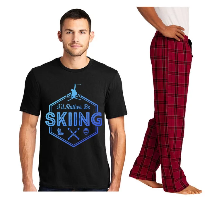 Id Rather Be Skiing Winter Snow Ski Lover Cool Gift Pajama Set