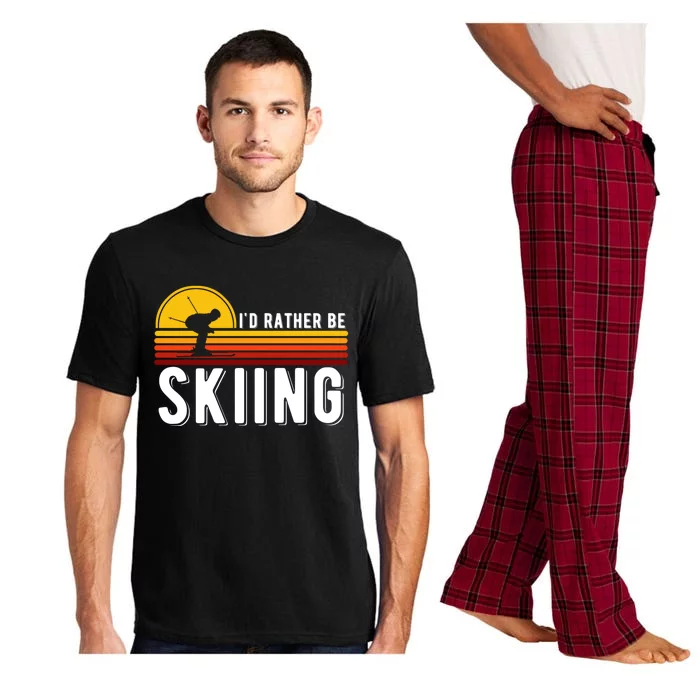 Id Rather Be Skiing Retro Vintage Ski Lover Skiing Gift Pajama Set