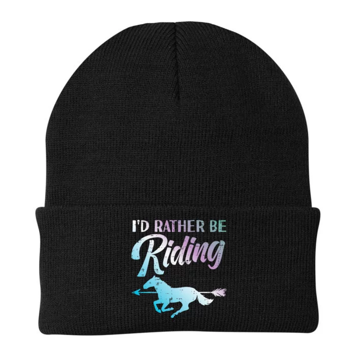 Id Rather Be Riding Horse Rider Equestrian Knit Cap Winter Beanie