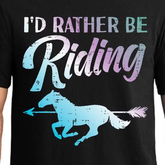 Id Rather Be Riding Horse Rider Equestrian Pajama Set