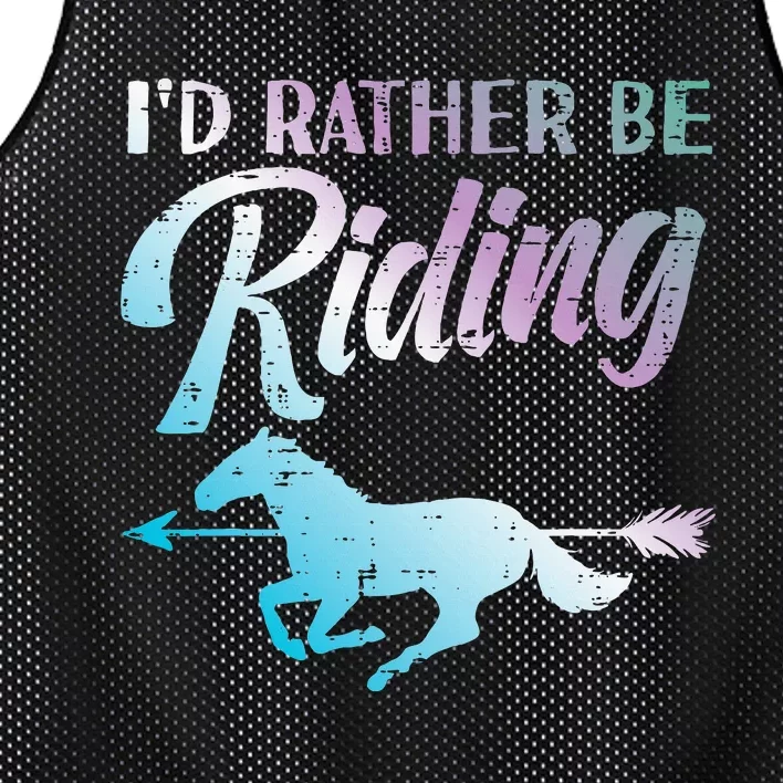 Id Rather Be Riding Horse Rider Equestrian Mesh Reversible Basketball Jersey Tank