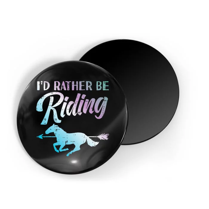 Id Rather Be Riding Horse Rider Equestrian Magnet