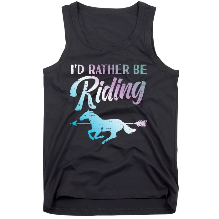 Id Rather Be Riding Horse Rider Equestrian Tank Top