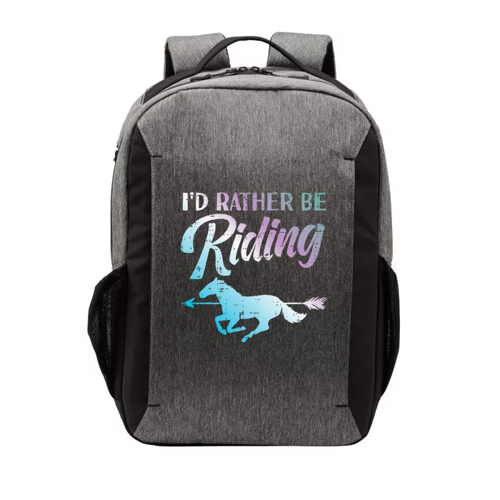 Id Rather Be Riding Horse Rider Equestrian Vector Backpack