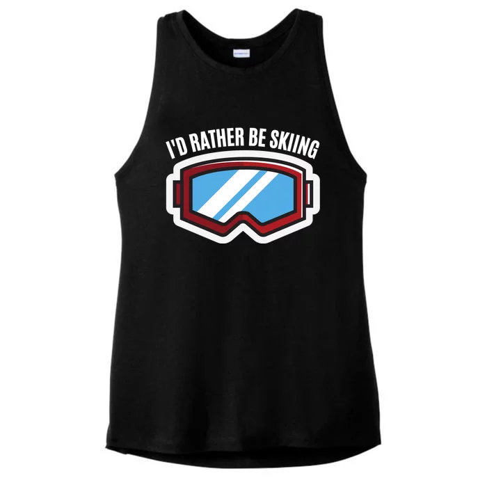 Id Rather Be Skiing Ski Goggles Gift Ladies Tri-Blend Wicking Tank