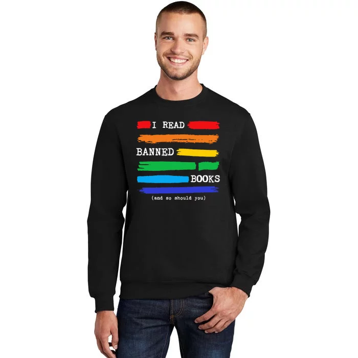 I Read Banned Books Colorful National Librarian Tall Sweatshirt