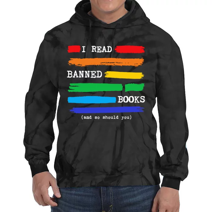 I Read Banned Books Colorful National Librarian Tie Dye Hoodie