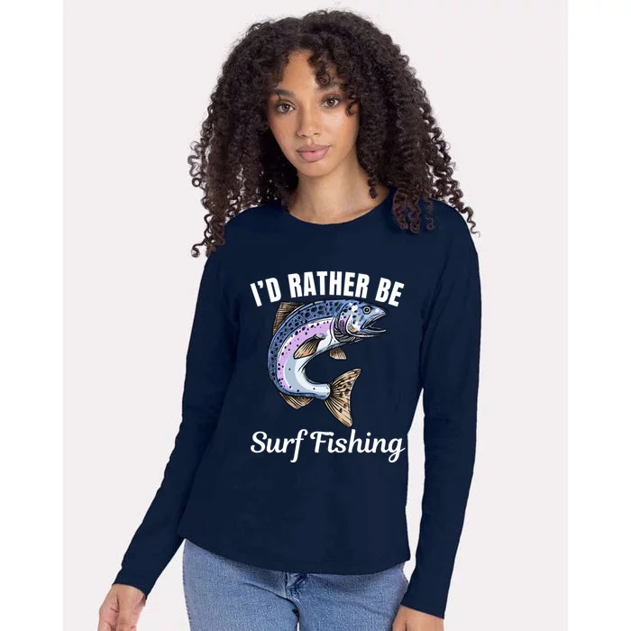 ID Rather Be Surf Fishing Womens Cotton Relaxed Long Sleeve T-Shirt