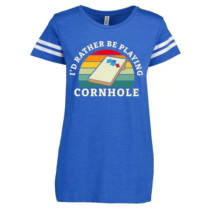 Id Rather Be Playing Cornhole Enza Ladies Jersey Football T-Shirt