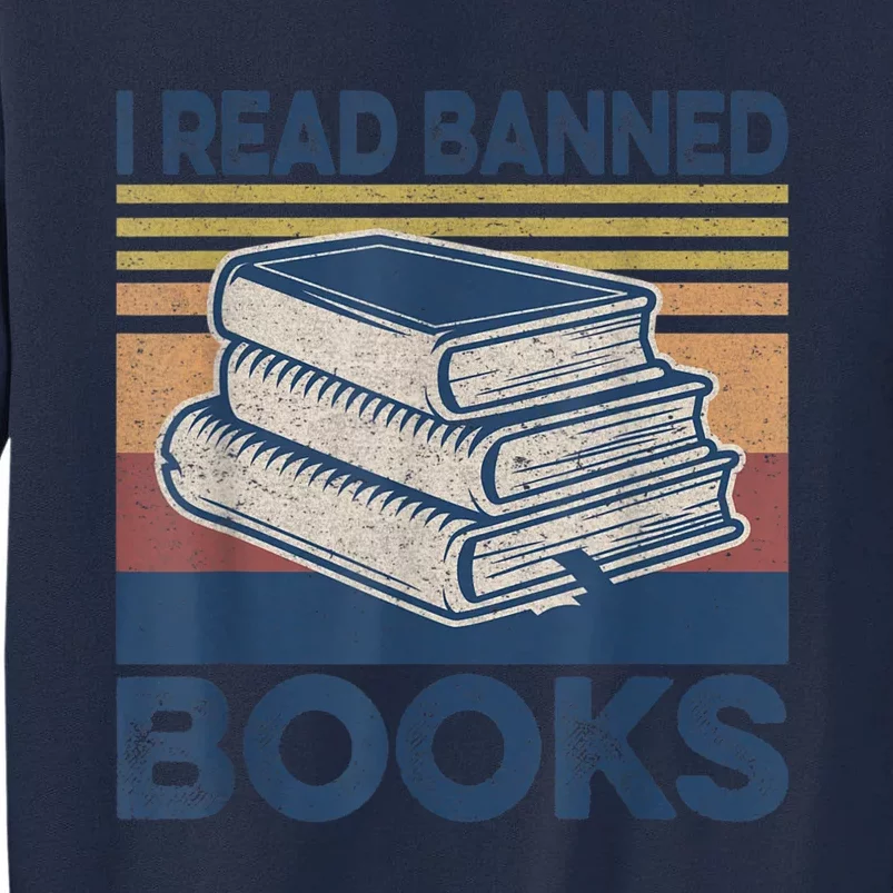 I Read Banned Books Week Librarian Freedom Reader Nerd Men Tall Sweatshirt