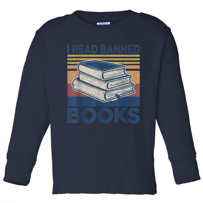 I Read Banned Books Week Librarian Freedom Reader Nerd Men Toddler Long Sleeve Shirt