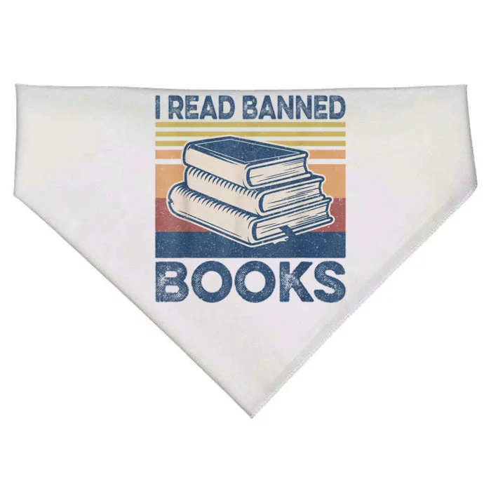 I Read Banned Books Week Librarian Freedom Reader Nerd Men USA-Made Doggie Bandana