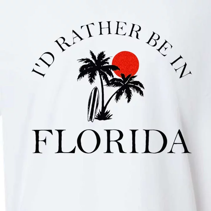 Id Rather Be In Florida Vacation Souvenir Beach Sun Seaside Sueded Cloud Jersey T-Shirt