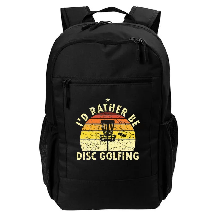 I'd Rather Be Disc Golfing Frisbee Disc Retro Disc Golfer Daily Commute Backpack