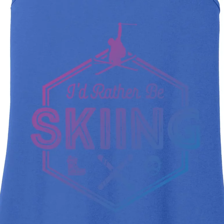 Id Rather Be Skiing Winter Snow Ski Lover Cool Gift Ladies Essential Tank