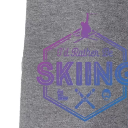 Id Rather Be Skiing Winter Snow Ski Lover Cool Gift Doggie 3-End Fleece Hoodie