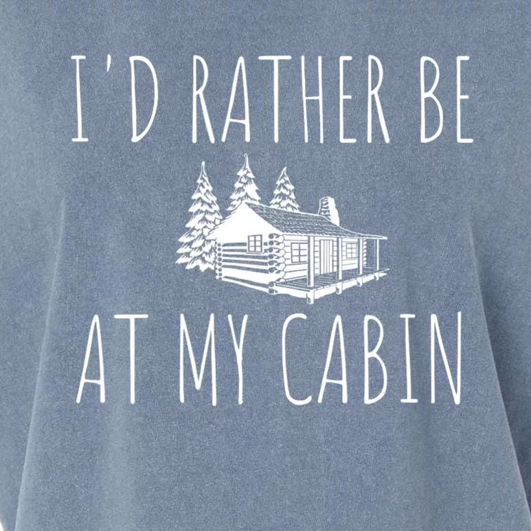 I'd Rather Be At My Cabin Mountain Life Garment-Dyed Women's Muscle Tee