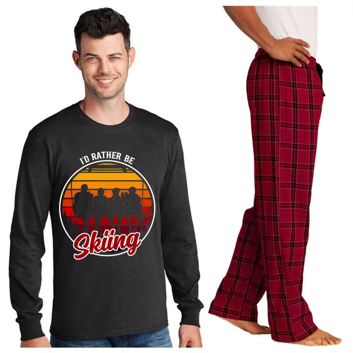 Id Rather Be Skiing Ski Clothing Funny Ski Meaningful Gift Long Sleeve Pajama Set