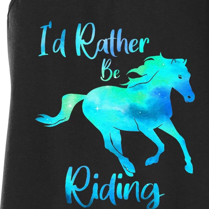 I’d Rather Be Riding Horse Lover Women's Racerback Tank