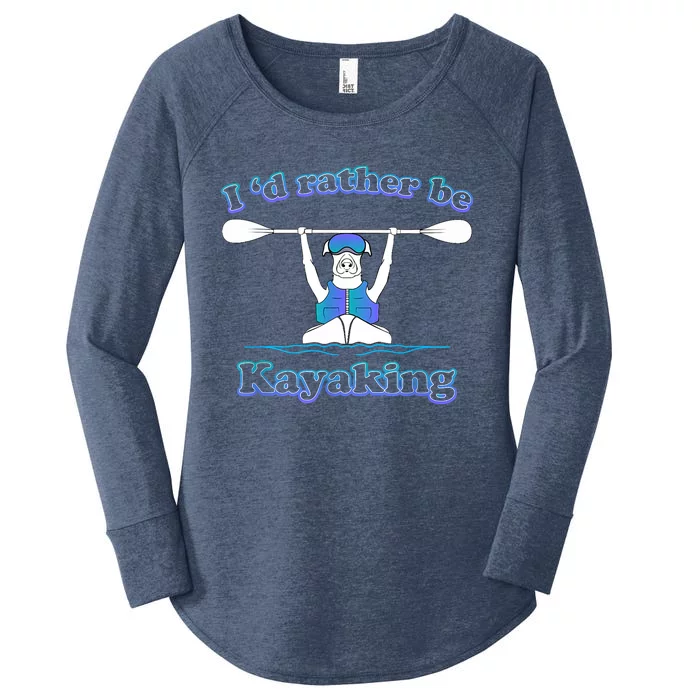 Id Rather Be Kayaking With Dog Funny Dog Kayak Graphic Women's Perfect Tri Tunic Long Sleeve Shirt