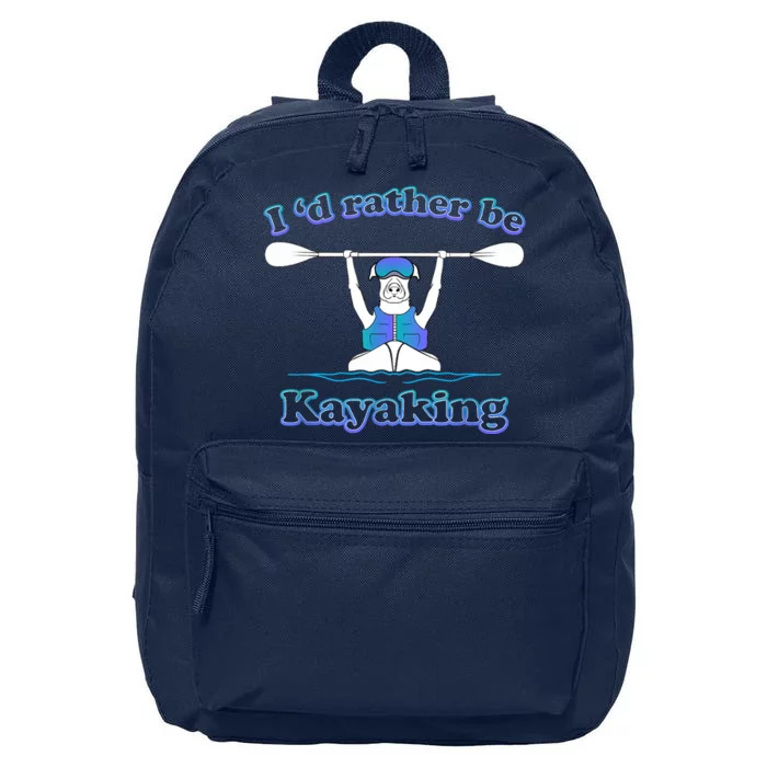 Id Rather Be Kayaking With Dog Funny Dog Kayak Graphic 16 in Basic Backpack