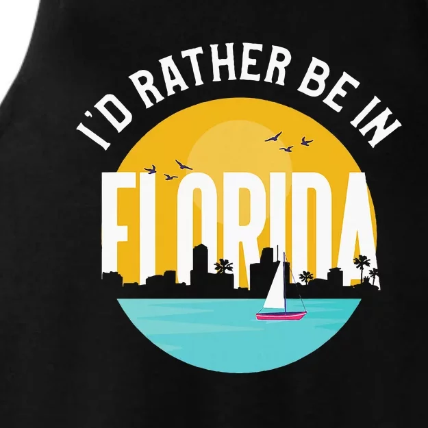 ID Rather Be In Florida Ladies Tri-Blend Wicking Tank