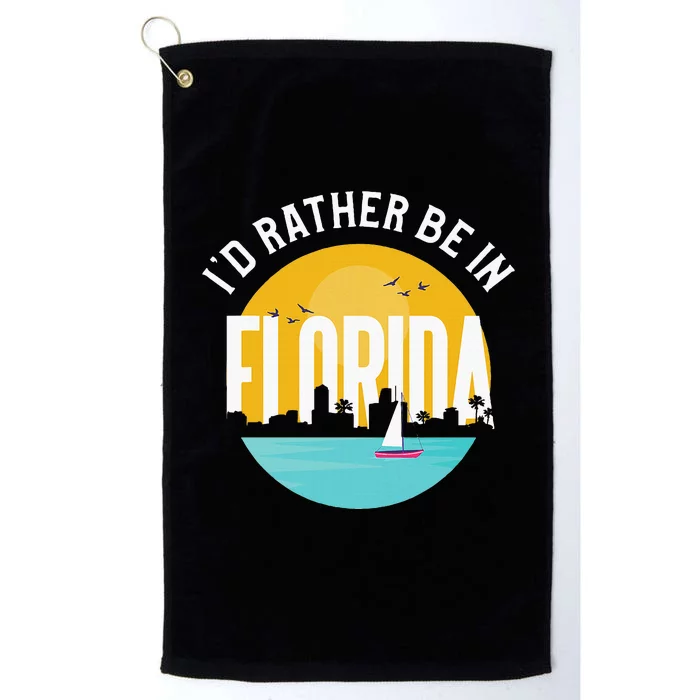 ID Rather Be In Florida Platinum Collection Golf Towel