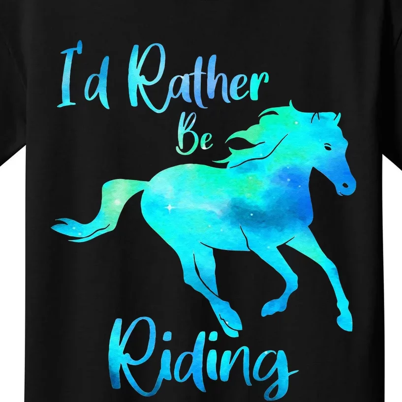 I’d Rather Be Riding Horse Lover Kids T-Shirt