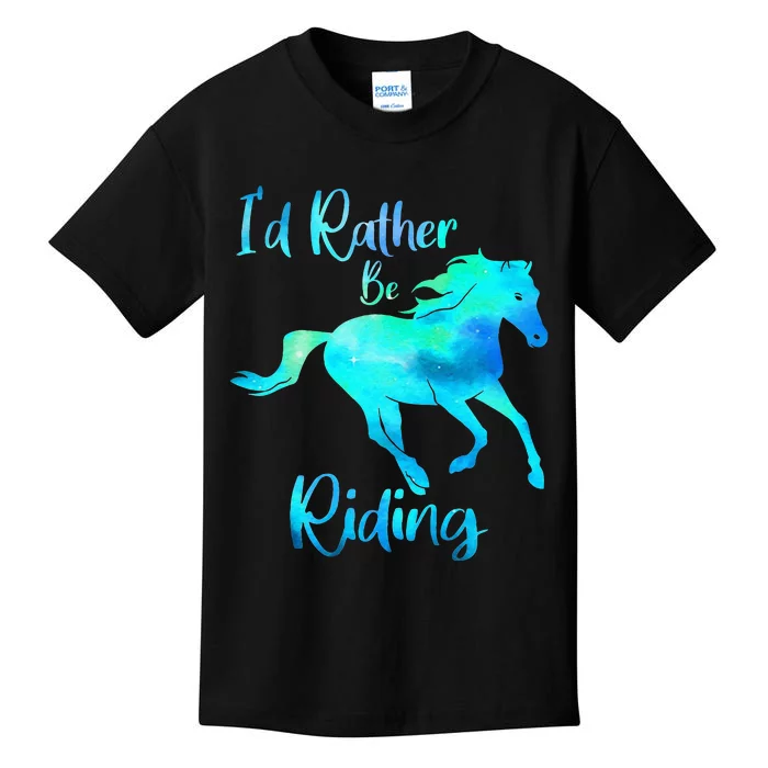 I’d Rather Be Riding Horse Lover Kids T-Shirt