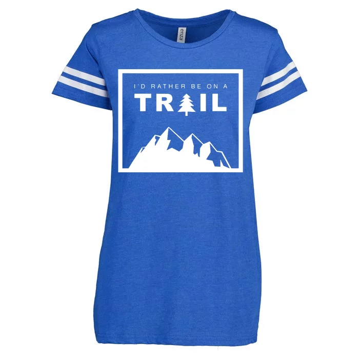 I'd Rather Be On A Trail Hiking Enza Ladies Jersey Football T-Shirt