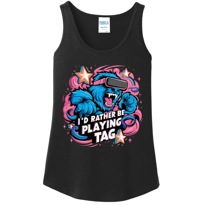 Id Rather Be Playing Tag Gorilla Ladies Essential Tank