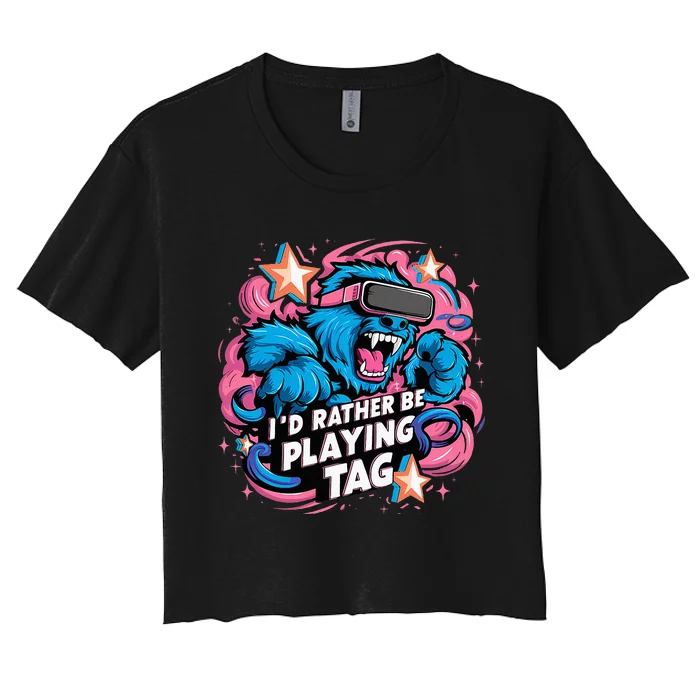 Id Rather Be Playing Tag Gorilla Women's Crop Top Tee