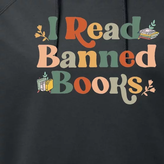 I Read Banned Books Week Librarian Freadom Reader Nerd Men Performance Fleece Hoodie