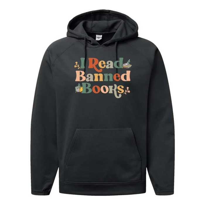 I Read Banned Books Week Librarian Freadom Reader Nerd Men Performance Fleece Hoodie