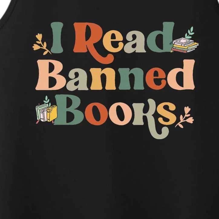 I Read Banned Books Week Librarian Freadom Reader Nerd Men Performance Tank