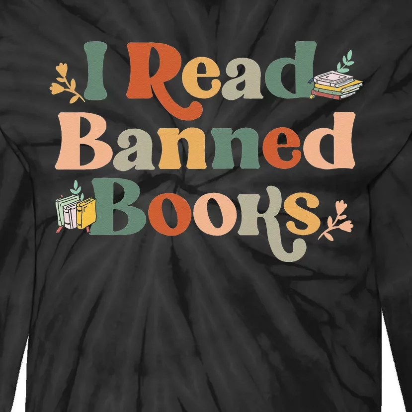 I Read Banned Books Week Librarian Freadom Reader Nerd Men Tie-Dye Long Sleeve Shirt