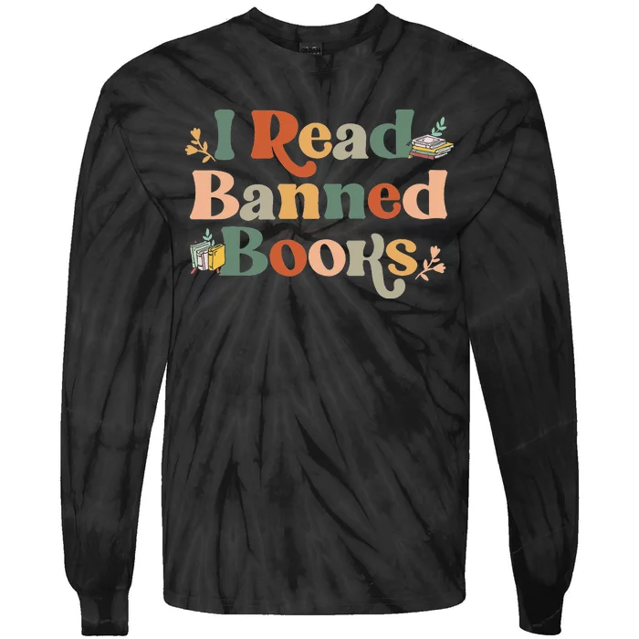 I Read Banned Books Week Librarian Freadom Reader Nerd Men Tie-Dye Long Sleeve Shirt