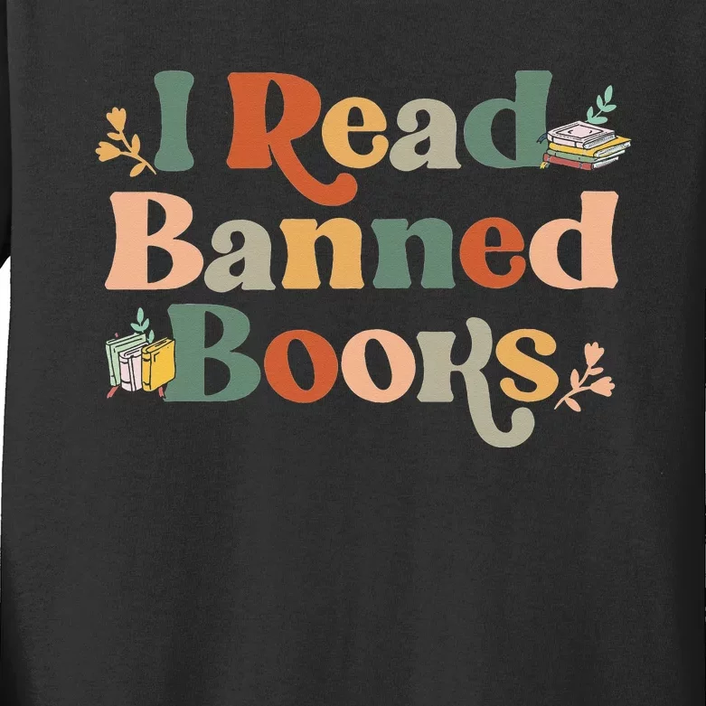 I Read Banned Books Week Librarian Freadom Reader Nerd Men Kids Long Sleeve Shirt