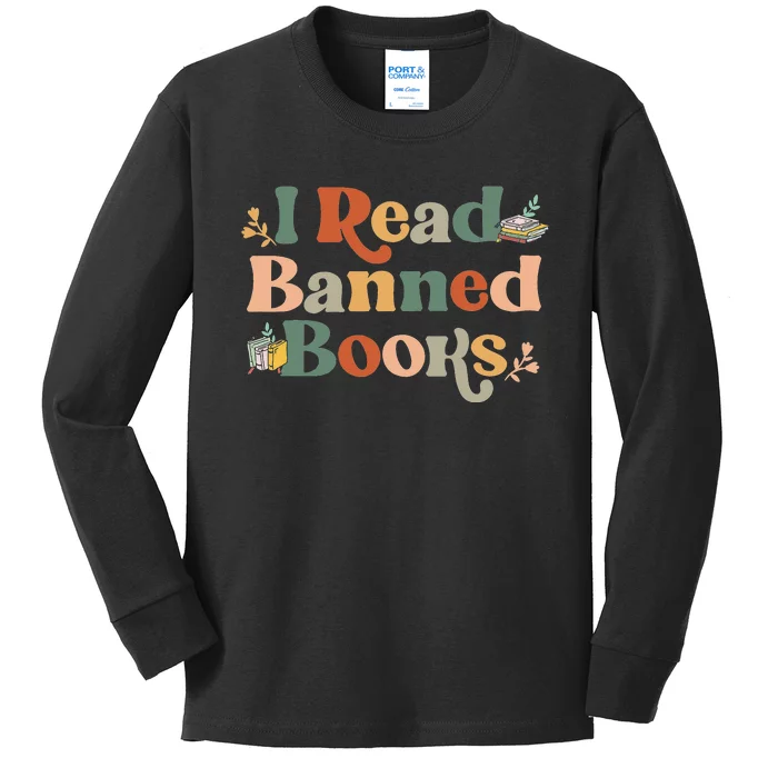 I Read Banned Books Week Librarian Freadom Reader Nerd Men Kids Long Sleeve Shirt