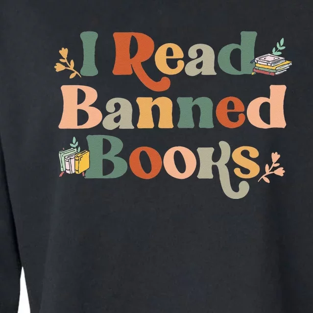 I Read Banned Books Week Librarian Freadom Reader Nerd Cropped Pullover Crew