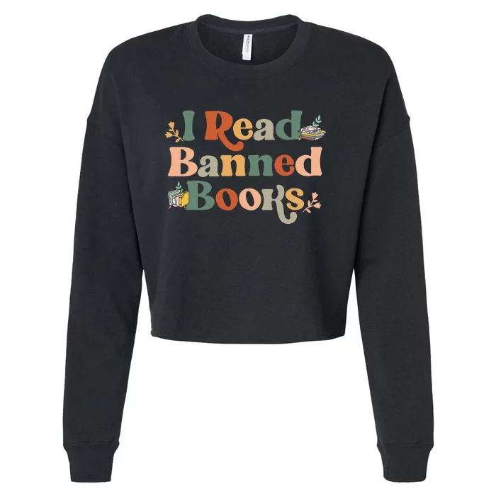 I Read Banned Books Week Librarian Freadom Reader Nerd Cropped Pullover Crew