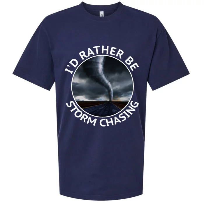 ID Rather Be Storm Chasing Tornado Hurricane Weather Chaser Sueded Cloud Jersey T-Shirt