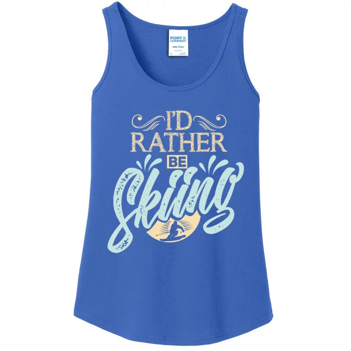 Id Rather Be Skiing Funny Snow Skiing Gift Ladies Essential Tank