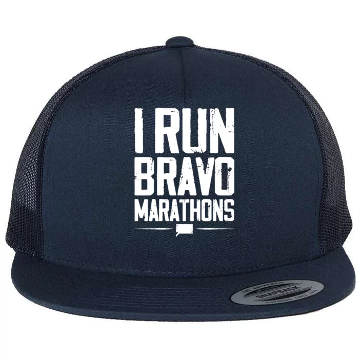 I Run Bravo Marathon Running Runner Sprinter 5k 10k Race Gift Flat Bill Trucker Hat