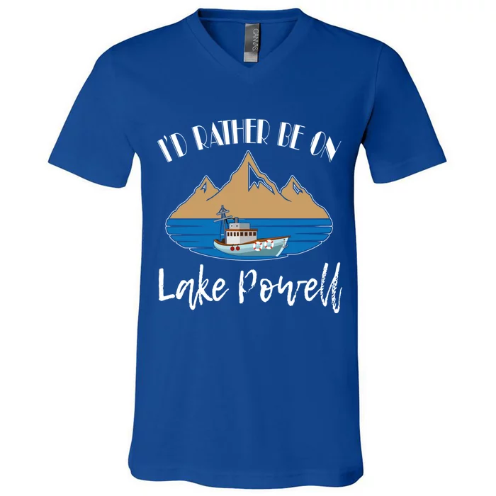 I'd Rather Be On Lake Powell Family Vacation Cute Gift V-Neck T-Shirt