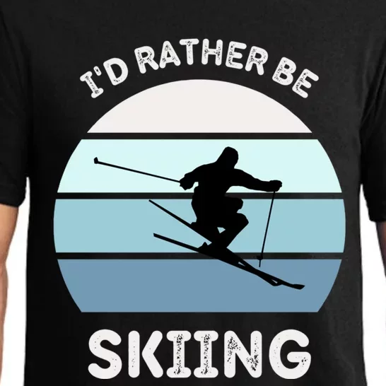 I'd Rather Be Skiing Downhill Skiing Family Winter Vacation Gift Pajama Set