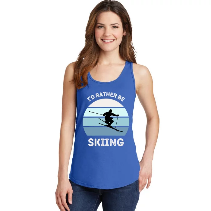 I'd Rather Be Skiing Downhill Skiing Family Winter Vacation Gift Ladies Essential Tank