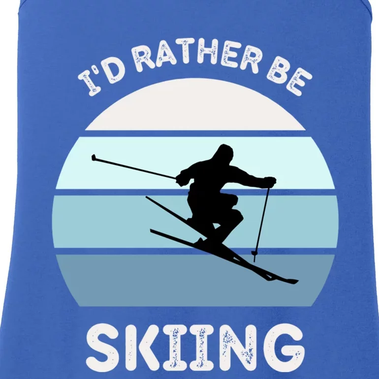 I'd Rather Be Skiing Downhill Skiing Family Winter Vacation Gift Ladies Essential Tank