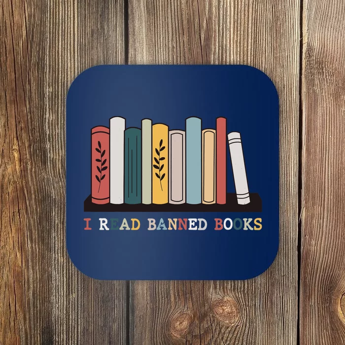 I Read Banned Books Week Librarian Reader Nerd Coaster